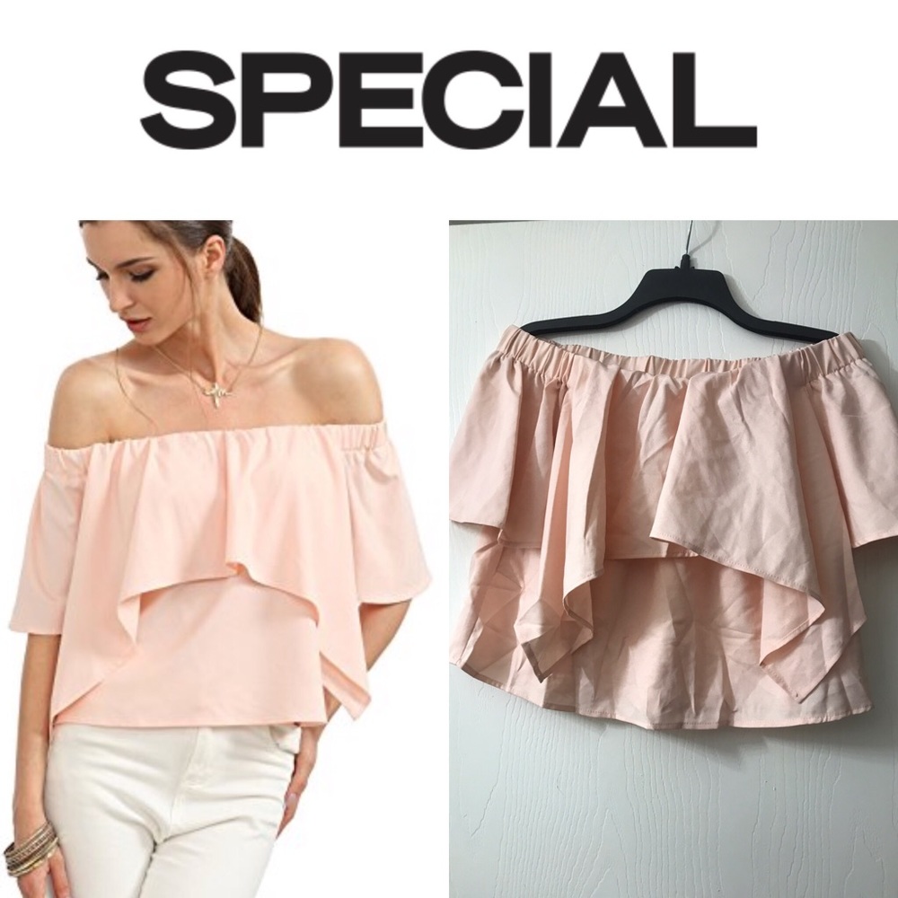 Light pink off shoulder